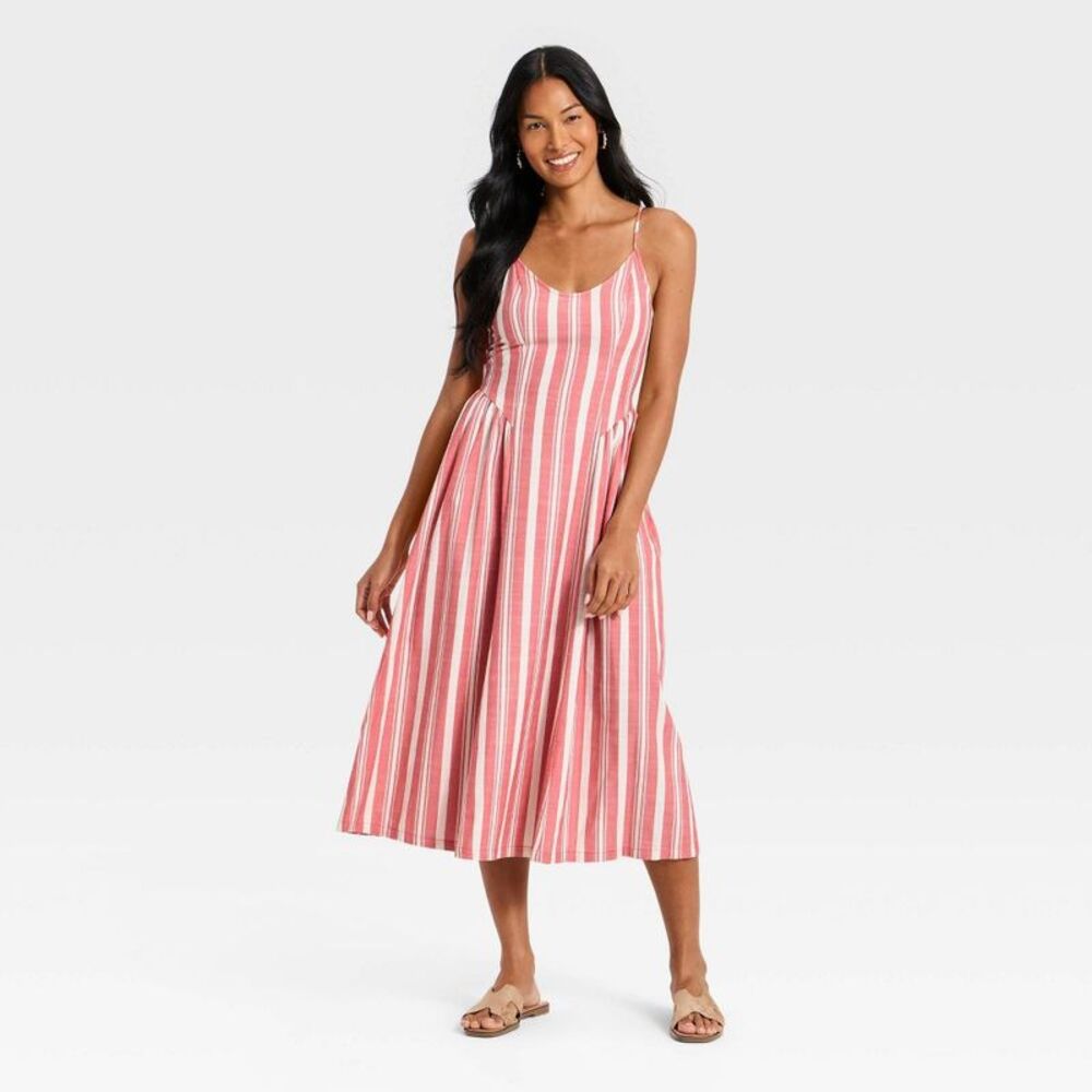 Open Box - A New Day - Women's Corset Sundress - A New Day Cre Cream/Red - Picture 3 of 3